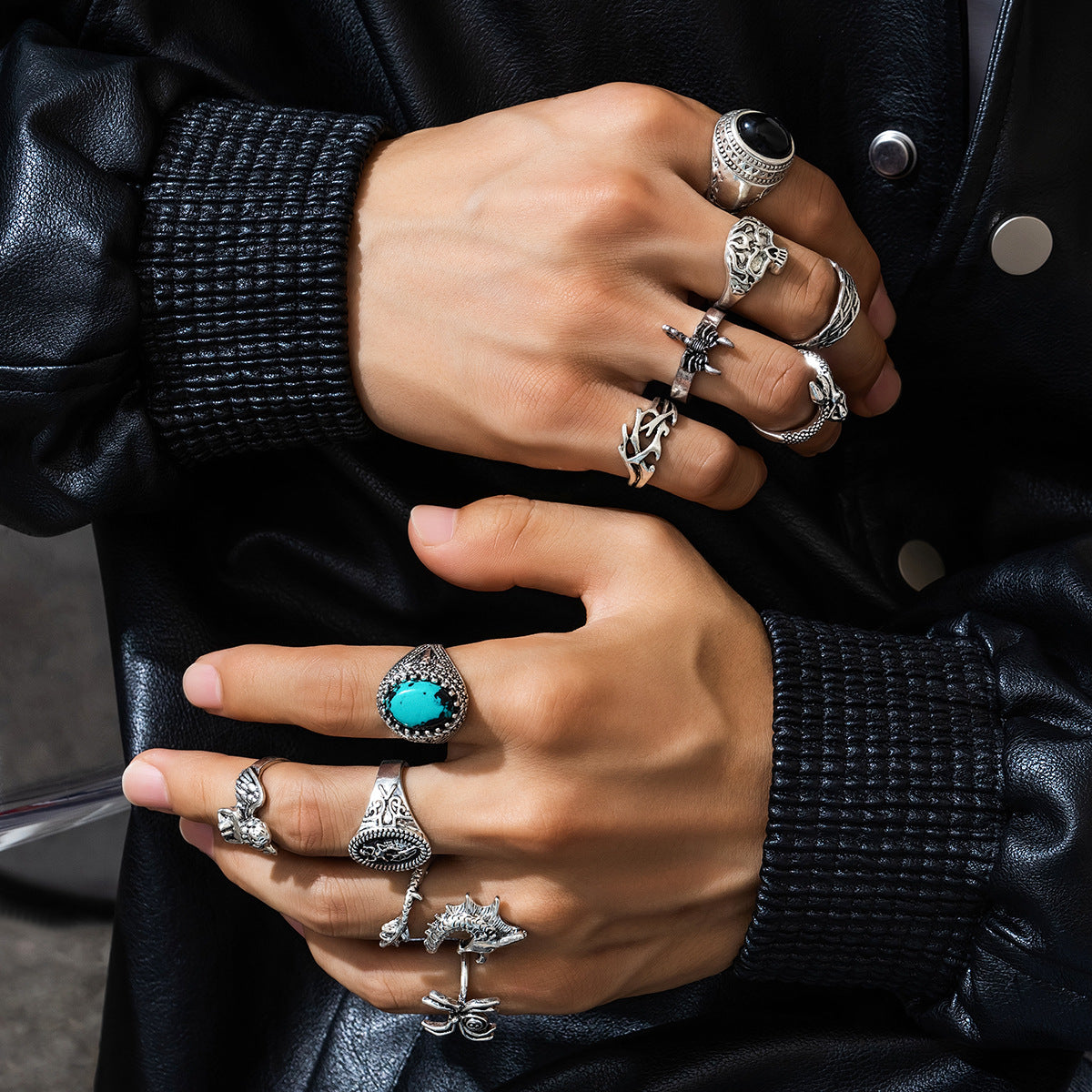 Wholesale Men's personalized turquoise gemstone ring